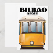 スペイン ビルバオの路面電車の旅行ポスター セーブザデート (正面/裏面)
