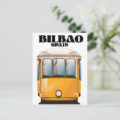 スペイン ビルバオの路面電車の旅行ポスター ポストカード (スタンド正面)