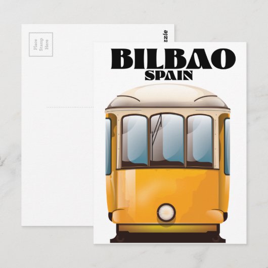 スペイン ビルバオの路面電車の旅行ポスター ポストカード (正面/裏面)