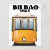 スペイン ビルバオの路面電車の旅行ポスター ポストカード (正面)