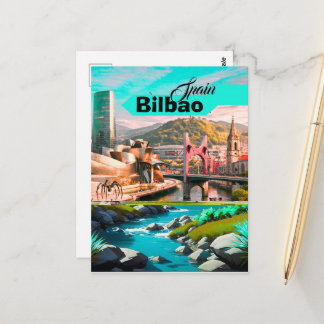 スペイン ビルバオ 旅行 はがき アート スペイン 旅行 ポストカード