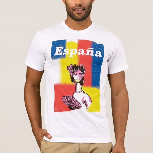 スペイン ビンテージ 旅行ポスター Tシャツ (正面)