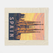 スペイン | ファミリアサグラダ フリースブランケット (正面(横))