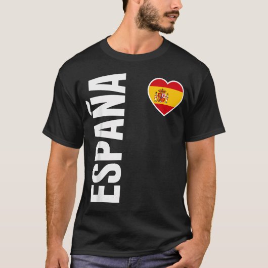 スペイン フラグ ハート プライド Tシャツ (正面)