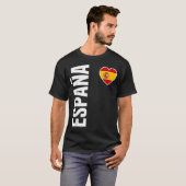 スペイン フラグ ハート プライド Tシャツ (正面フル)