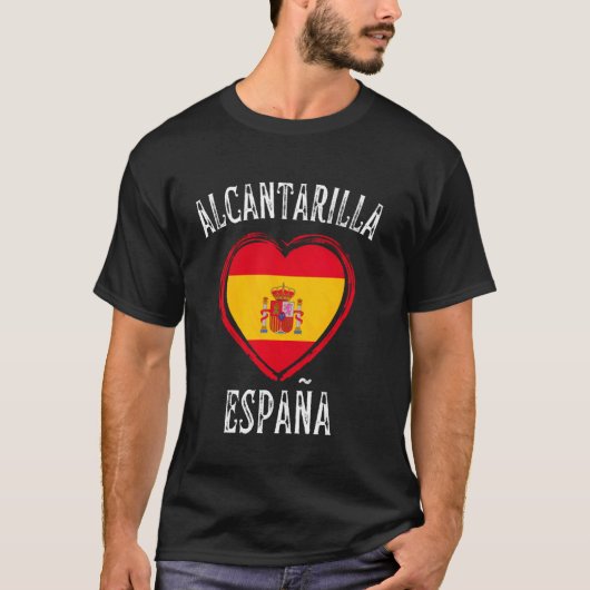スペイン フラッグ ハート アルカンタリラ 市 Tシャツ (正面)