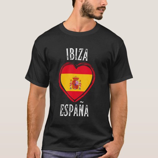 スペイン フラッグ ハート イビサ シティ Tシャツ (正面)