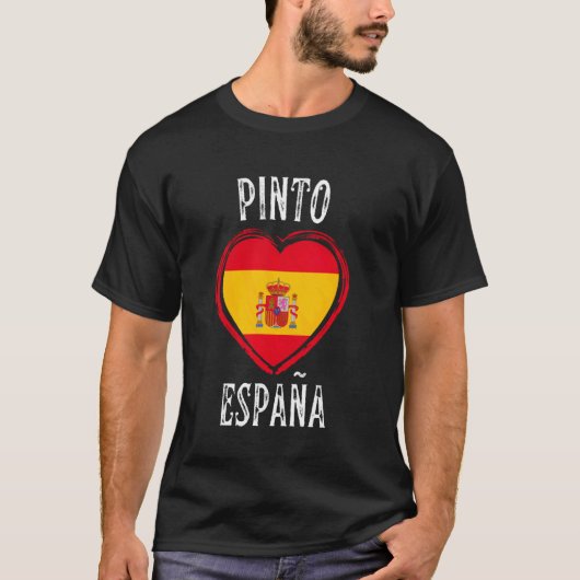 スペイン フラッグ ハート ピント シティ Tシャツ (正面)