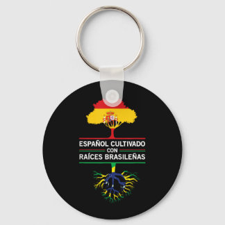 スペイン ブラジル 国旗 遺産 ギフト 僻地のファン キーホルダー