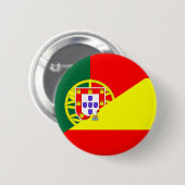 スペイン・ポルトガル近隣諸国ハーフ国旗の記号 缶バッジ (正面&裏面)