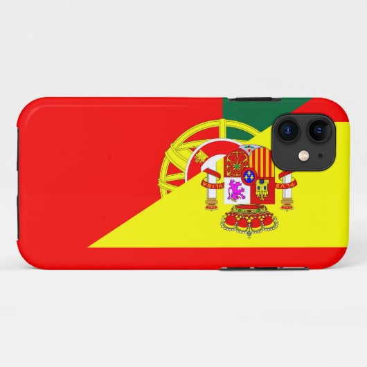スペイン・ポルトガル近隣諸国ハーフ国旗の記号 Case-Mate iPhoneケース (裏面(横))