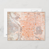 スペイン：マドリードの地図， C1920 ポストカード (正面/裏面)