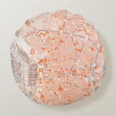 スペイン: マドリードの地図、C1920 ラウンドクッション (裏面)