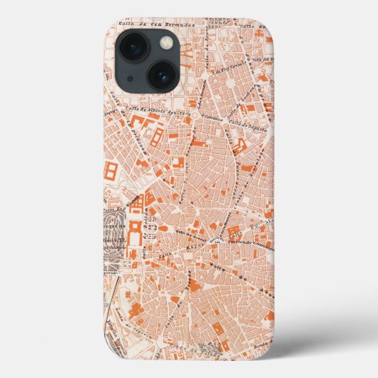 スペイン: マドリードの地図、C1920 Case-Mate iPhoneケース (裏面)