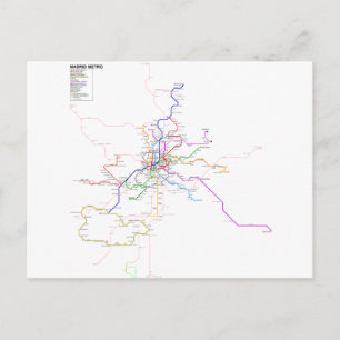 スペイン – マドリードメトロの地図 ポストカード