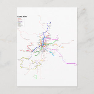 スペイン – マドリードメトロの地図 ポストカード