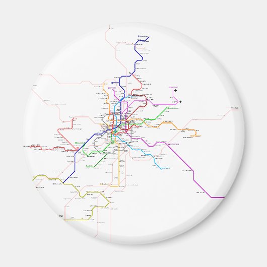 スペイン – マドリードメトロの地図 マグネット (正面)