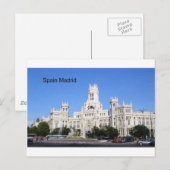 スペイン、マドリード市庁舎 シベレス広場(聖ケ広場) ポストカード (正面/裏面)
