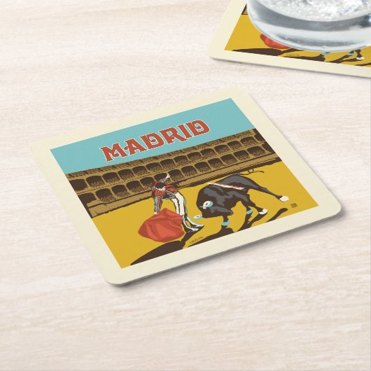 スペイン，マドリード スクエアペーパーコースター (アングル)