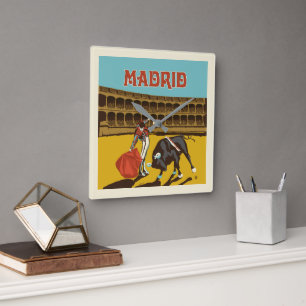 スペイン,マドリード スクエア壁時計
