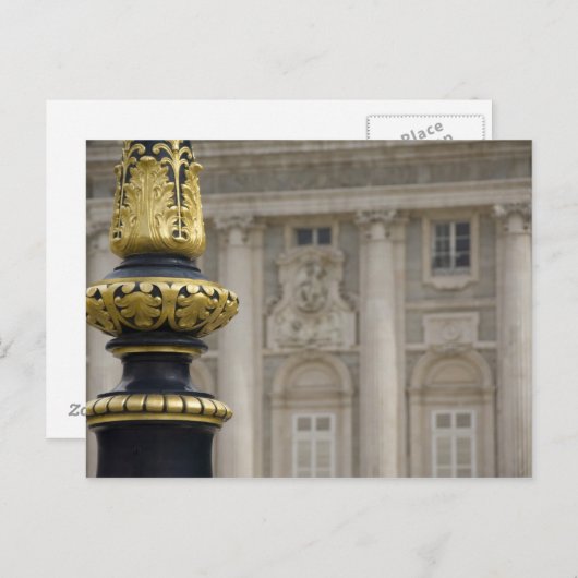 スペイン、マドリード。金王室の金の華美ランプ ポストカード (正面/裏面)