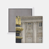 スペイン、マドリード。金王室の金の華美ランプ マグネット (正面/裏面)