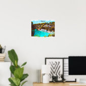 スペイン マヨルカ島 水彩画 パノラマビュー 風景 ポスター (ホームオフィス)