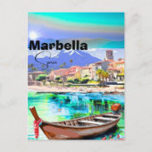 スペイン・マラガ旅行絵葉書アート、スペイン旅行絵はがき ポストカード (正面)