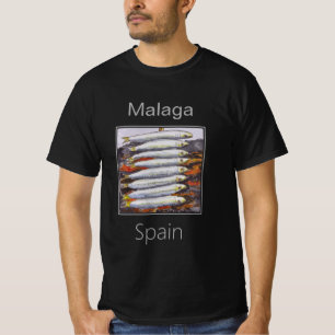 スペイン,マラガ,スティックにイワシ Tシャツ