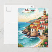 スペイン・マラガ 水彩画 旅行 水彩 ポストカード (正面/裏面)