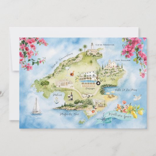 スペイン・マルジョルカ島の結婚式旅行マップ (正面)