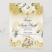 スペイン メキシコ 洗礼 ゴールド ガール チャラ 招待状 (正面/裏面)