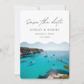 スペイン・メノルカ島 結婚式 Save the Date 招待状 (正面)