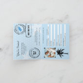 スペイン ライトブルー ウェディングパスポート 招待状 (内部)