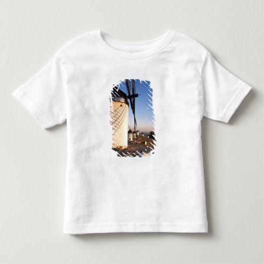 スペイン ラ・マンチャ州 コンスエグラの風車 トドラーTシャツ (正面)