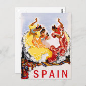 スペイン,伝統的ダンス,女性,ヴィンテージ旅行 ポストカード (正面/裏面)