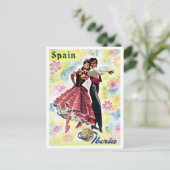 スペイン、伝統的踊りカップル、ヴィンテージ旅行 ポストカード (スタンド正面)