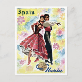スペイン、伝統舞踊のカップル、ヴィンテージ旅行 ポストカード