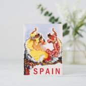 スペイン、伝統舞踊、女性、ヴィンテージ旅行 ポストカード (スタンド正面)
