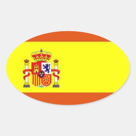 スペイン*国旗の楕円ステッカー 楕円形シール (正面)