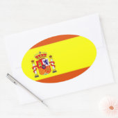 スペイン*国旗の楕円ステッカー 楕円形シール (封筒)