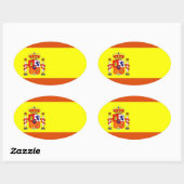 スペイン*国旗の楕円ステッカー 楕円形シール (シート)