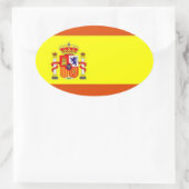 スペイン*国旗の楕円ステッカー 楕円形シール (バッグ)