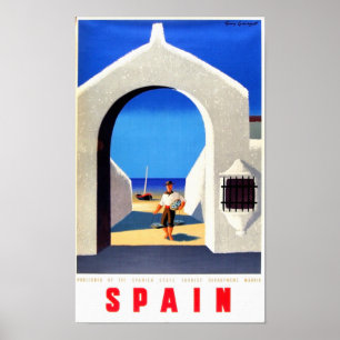 スペイン,漁師 – ヴィンテージ旅行ポスター ポスター