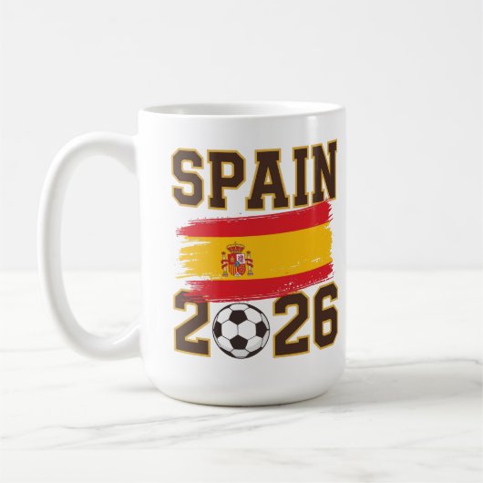 スペイン 2026 サッカー デザイン コーヒーマグカップ (左)