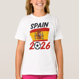 スペイン 2026 サッカー ファン デザイン 国旗の色 Tシャツ