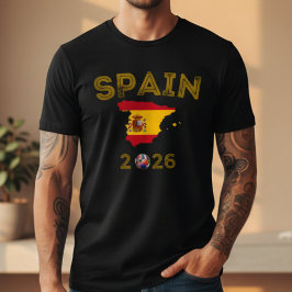 スペイン 2026 サッカー ファン ヴィンテージ フラグ マップ Tシャツ