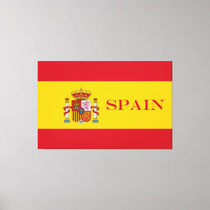 スペイン- Bandera deエスパーニャの旗 キャンバスプリント