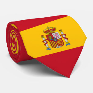 スペイン- Bandera deエスパーニャの旗 ネクタイ