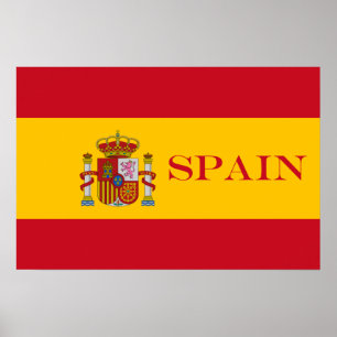 スペイン- Bandera deエスパーニャの旗 ポスター
